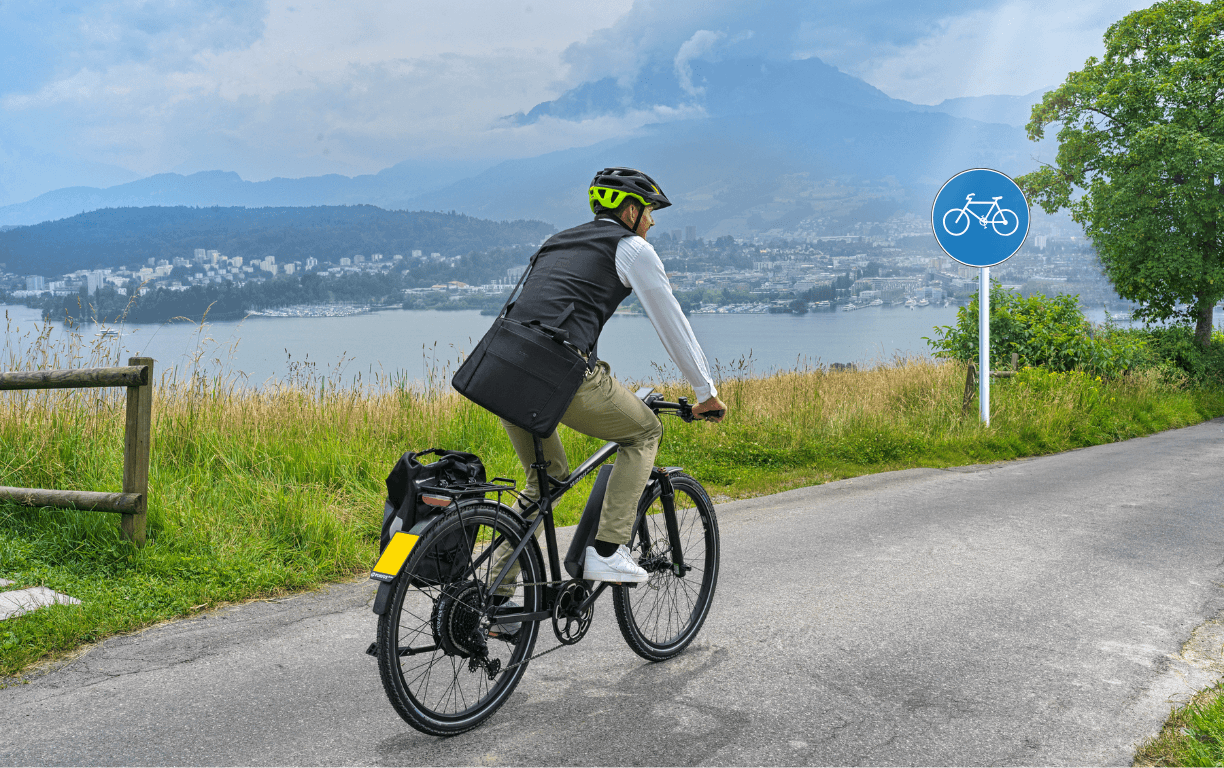 Wichtige Verkehrssignale für E-Bikes im Strassenverkehr.