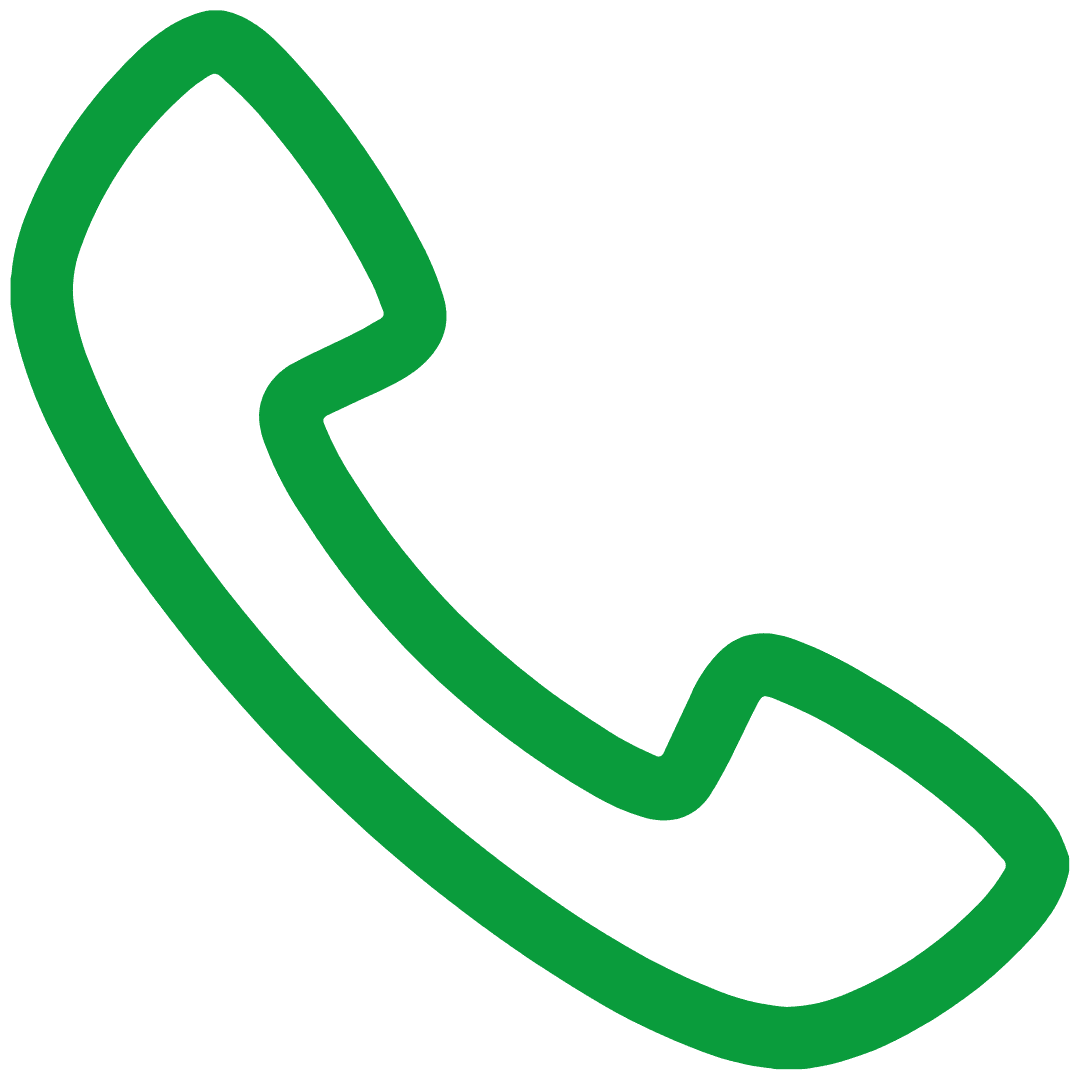 Transparenter Telefonhörer Icon in Grün.