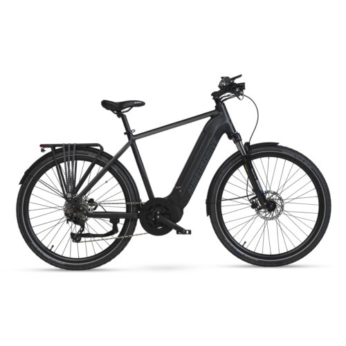 AureusDrive DailyDrive E-Bike Schwarz mit hohem Einstieg und Kettenantrieb für Alltag und Pendler.