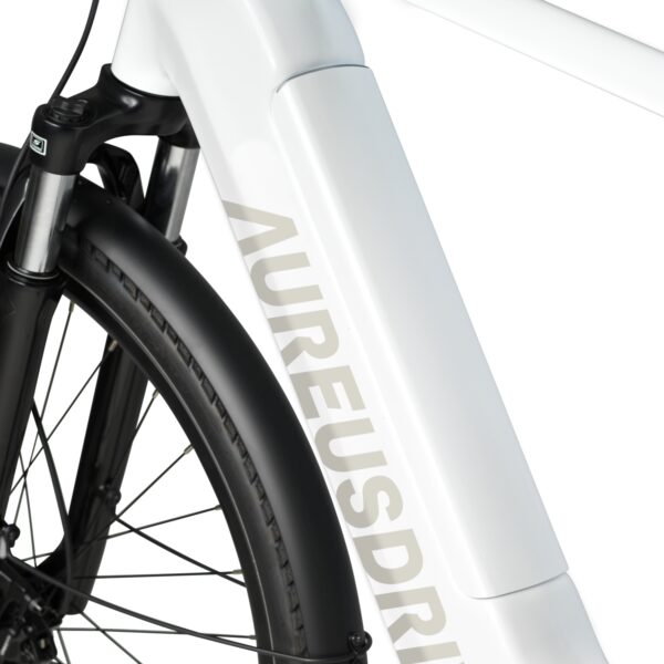 AureusDrive DailyDrive integrierter Akku Unterrohr AureusDrive DailyDrive E-Bike integrierter Akku im Unterrohr Detail.